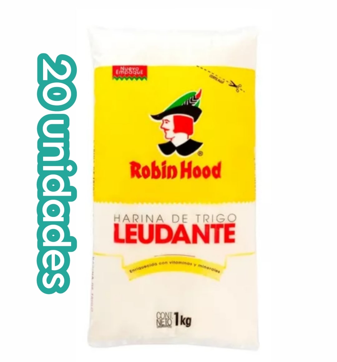 Bulto 20 Harina Trigo leudante 1kg Robin Hood