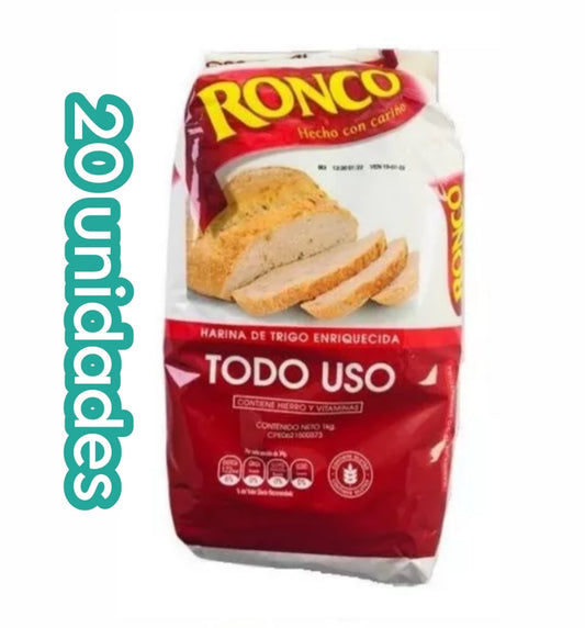 Bulto 20 Harina Trigo Todo Uso Ronco 1kg