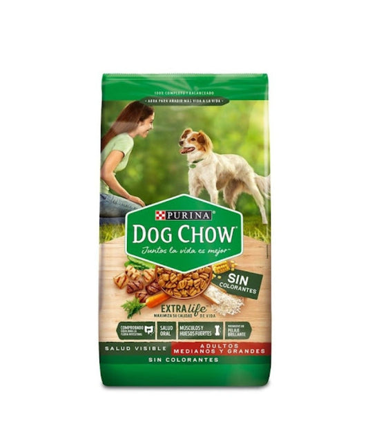 Dog Chow Sin Colorantes Raza Adultos Medianos Y Grandes 4Kg