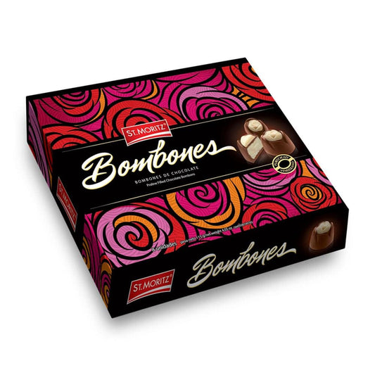 Caja de bombones flores St Moritz - Domi Delivery