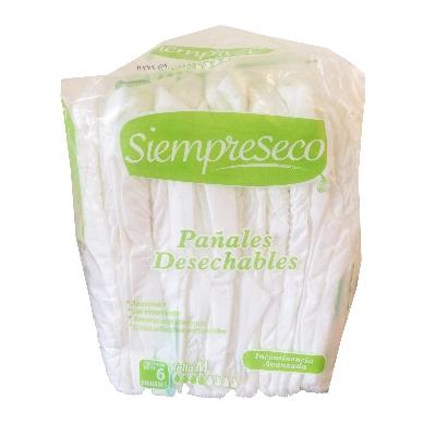 Pañales adulto Siempre Seco Talla M 6u - Domi Delivery