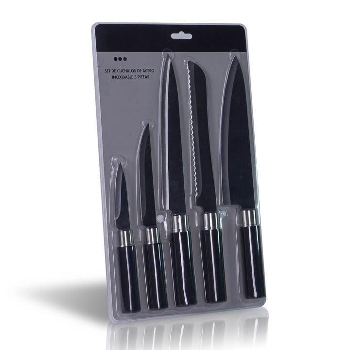 SET DE 5PCS CUCHILLOS ACERO INOXIDABLE - Domi Delivery