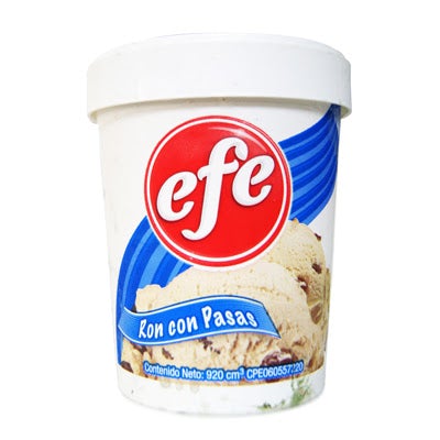 Helado Efe Ron Pasas 920Ml