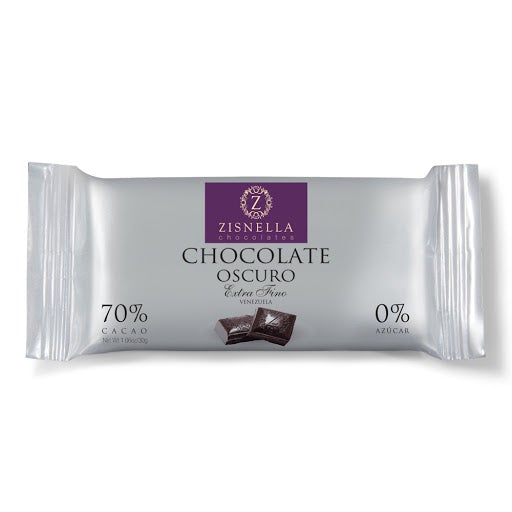 Chocolate Sin Azucar Zisnella Oscuro 30g