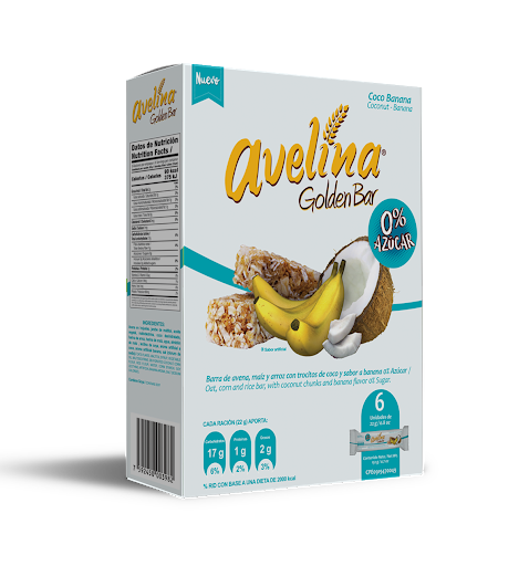 Avelina Golden Bar Sin Azucar Coco Banana 132g