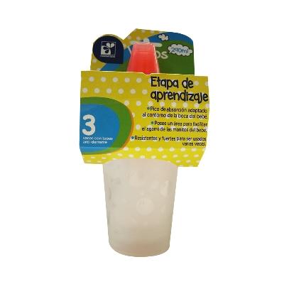 Vaso Con Tapa Antiderrame X290ml 3u - Domi Delivery